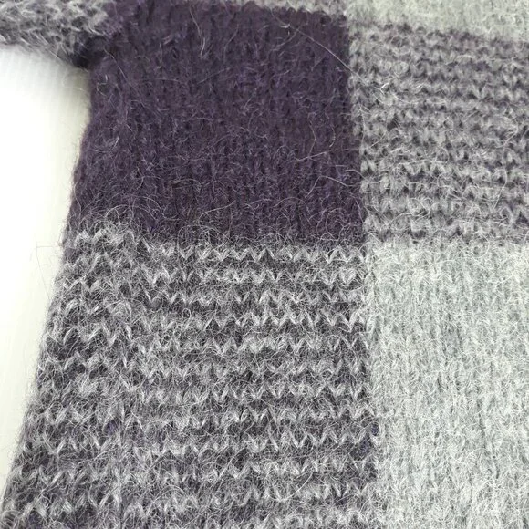 Dress Barn Mohair Blend Plaid Cardigan M Academia Preppy Twee Scandi - Picture 2 of 10